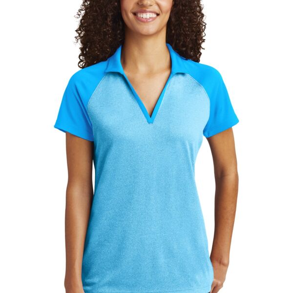 ® Ladies PosiCharge ® RacerMesh ® Raglan Heather Block Polo Thumbnail